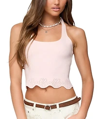 Edikted Jazmyn Scalloped Halter Top