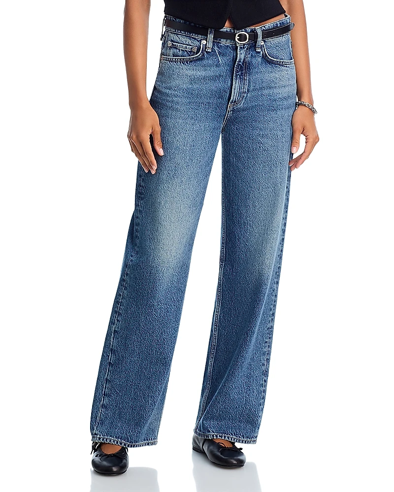 rag & bone Logan Mid Rise Wide Leg Jeans