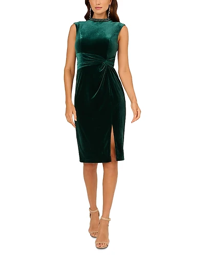 Adrianna Papell Embellished Velvet Dress