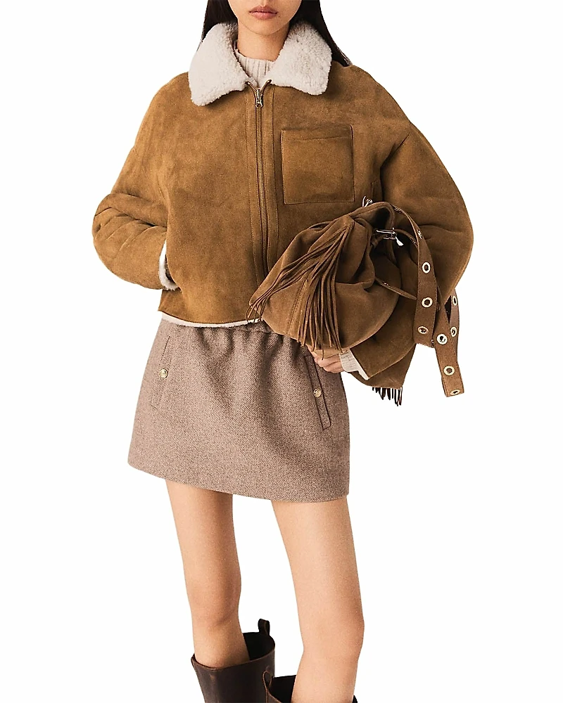 Maje Reversible Shearling Jacket