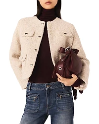 Maje Short Boucle Tweed Jacket