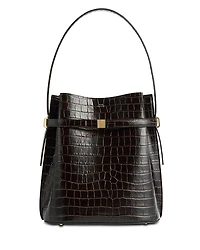 Toteme Belted Croc-Embossed Bucket Bag