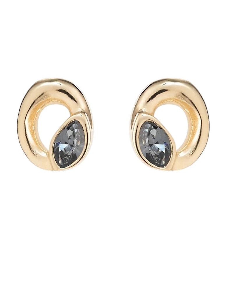 UNOde50 Oval Crystal Stud Earrings