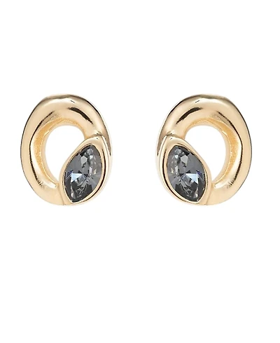 UNOde50 Oval Crystal Stud Earrings