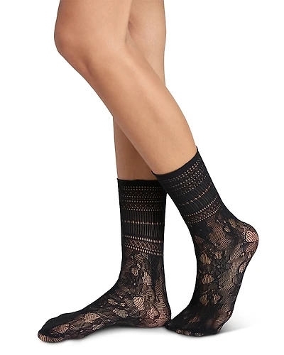 Stems Peony Lace Crew Socks