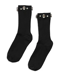 Stems Crystal Ribbed Crew Socks