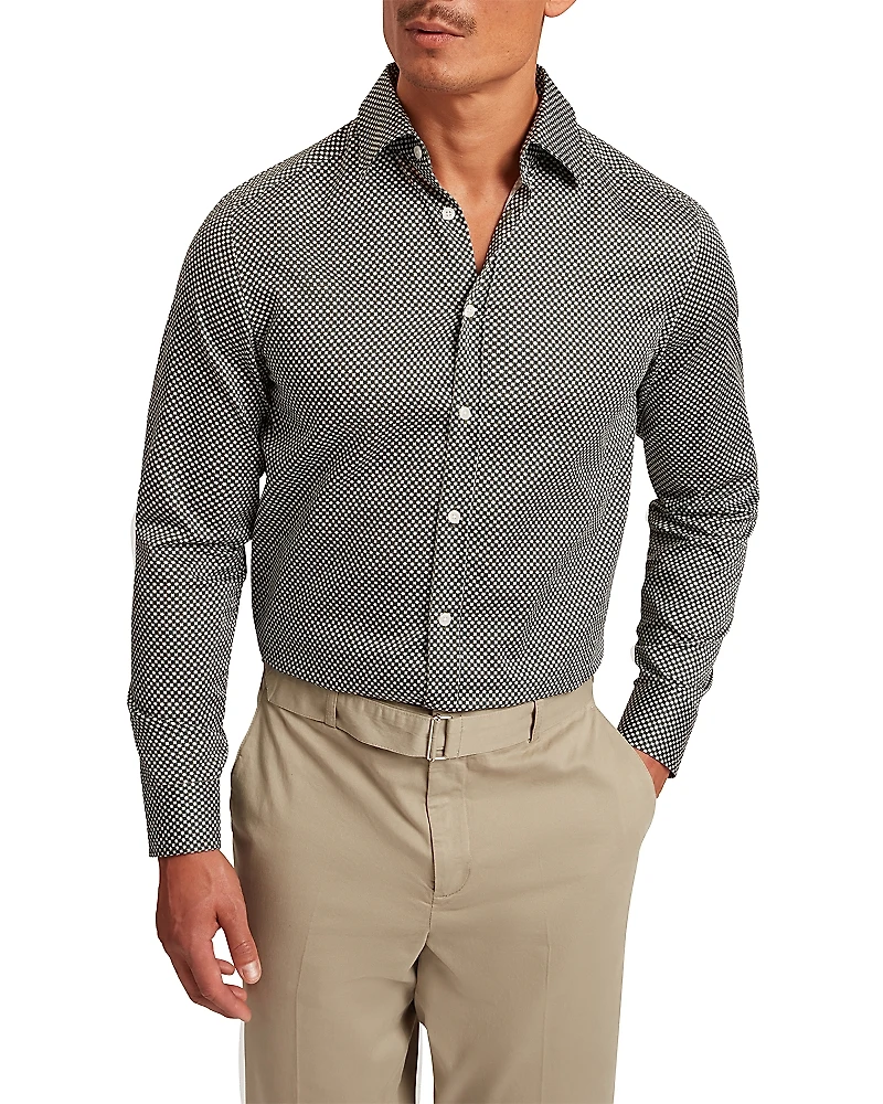 Ted Baker Jozef Slim Fit Mini Geo Print Cotton Shirt