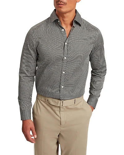 Ted Baker Jozef Slim Fit Mini Geo Print Cotton Shirt