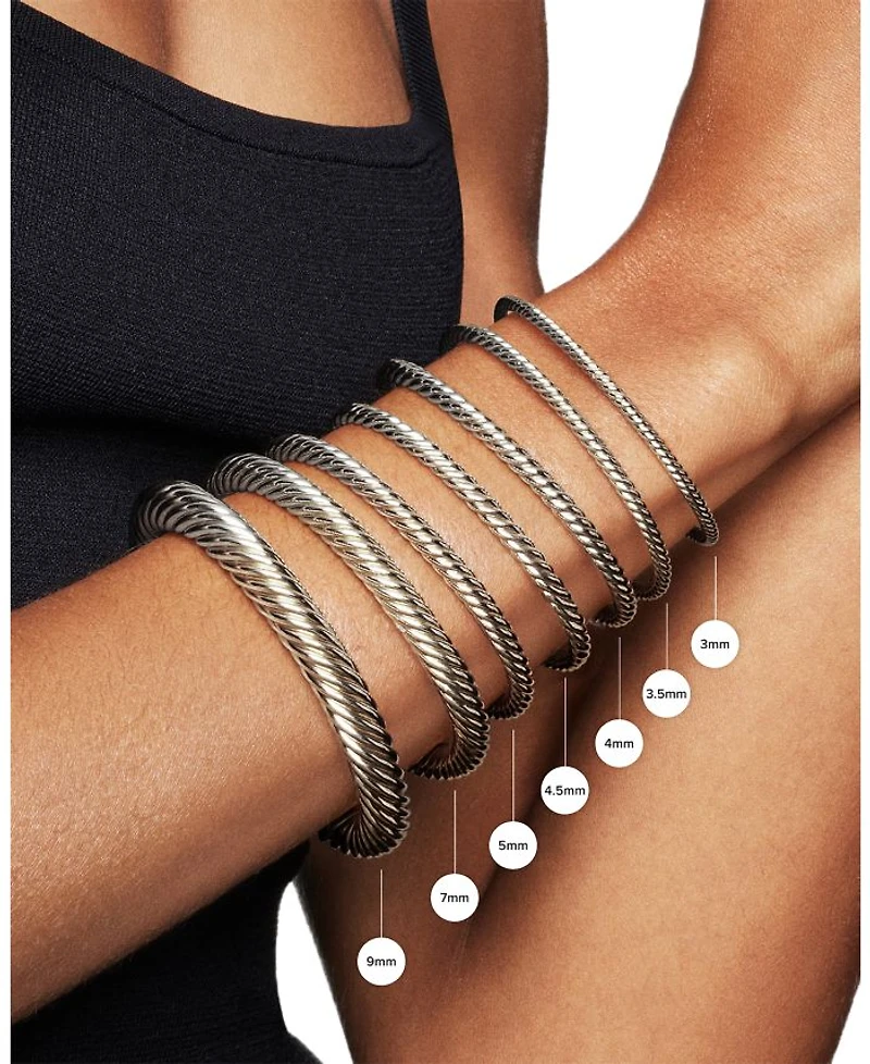 Cablespira Flex® Bracelet Sterling Silver with Diamonds, 4mm