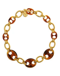 Ben Amun Tortoiseshell Look Mariner Link Collar Necklace, 17