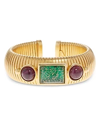 Ben Amun Mixed Color Stone Textured Cuff Bracelet