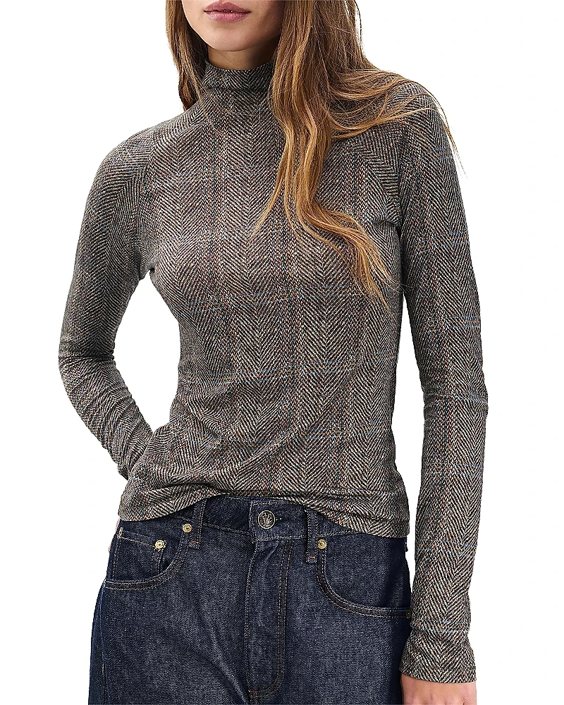 rag & bone Shaw Paneled Long Sleeve Turtleneck Top
