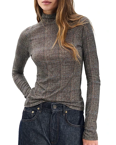 rag & bone Shaw Paneled Long Sleeve Turtleneck Top