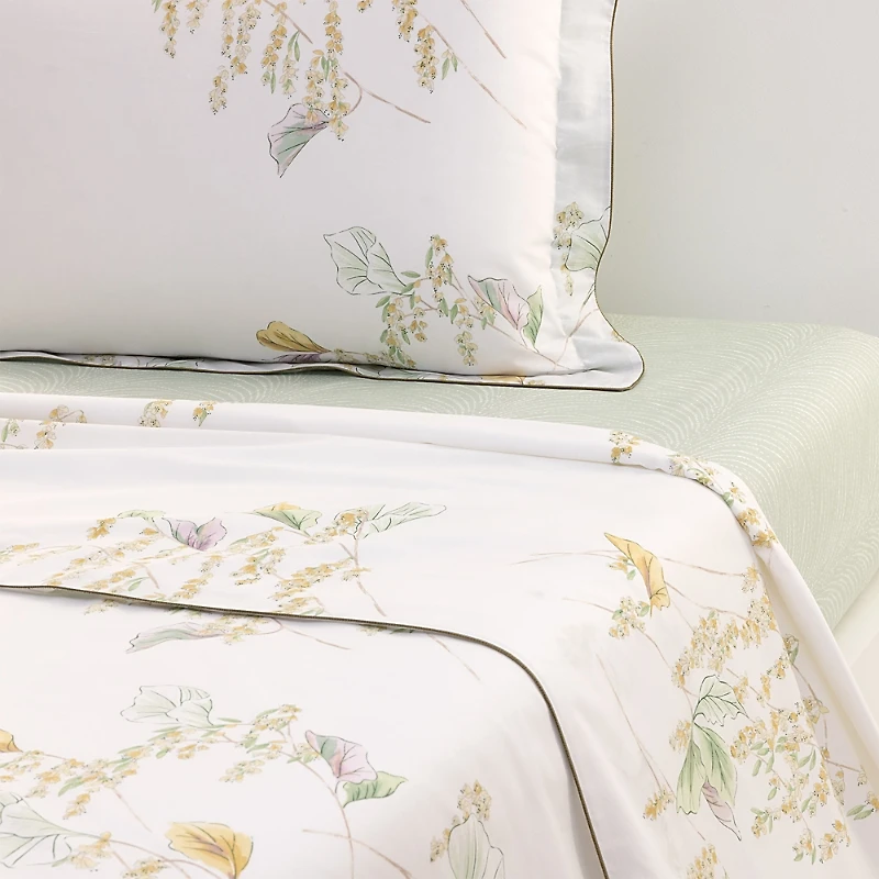 Yves Delorme Pollen Flat Sheet, full/Queen