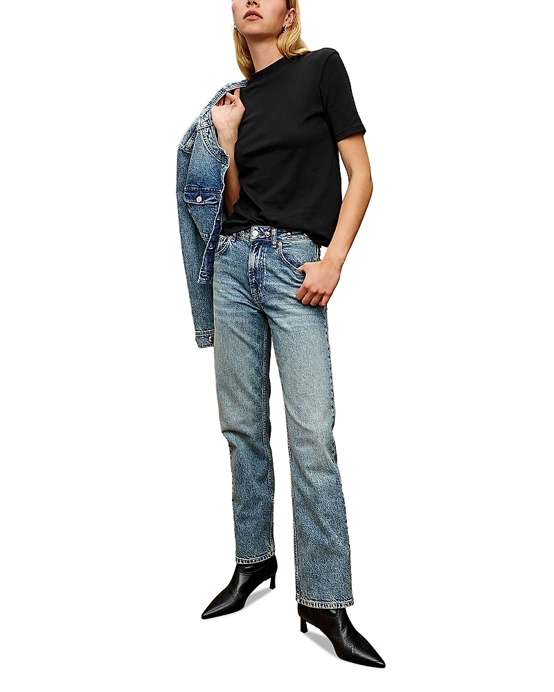 Rails Topanga High Rise Studded Waist Straight Jeans