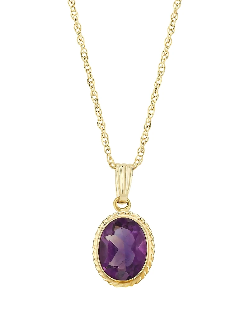 Bloomingdale's Fine Collection Gemstone Faceted Oval Pendant Necklace