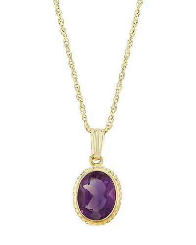 Bloomingdale's Fine Collection Gemstone Faceted Oval Pendant Necklace