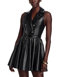Alice and Olivia Emmy Faux Leather Mini Dress
