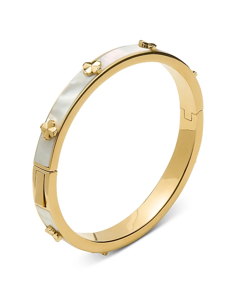 kate spade new york Spade Flower Mother of Pearl Hinge Bangle Bracelet