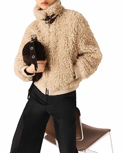 Maje Brune Crop Boucle Jacket