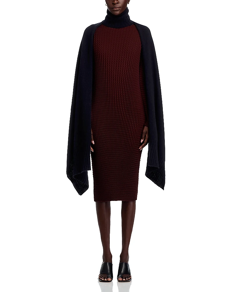 Issey Miyake Crooked Wool Shawl Cardigan