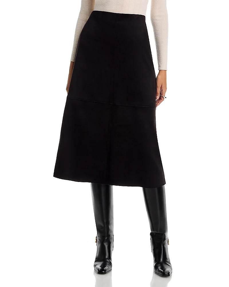 Single Thread Faux Suede A Line Skirt