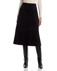 Single Thread Faux Suede A Line Skirt
