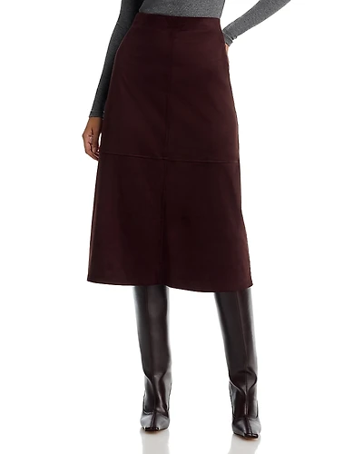 Single Thread Faux Suede A Line Skirt