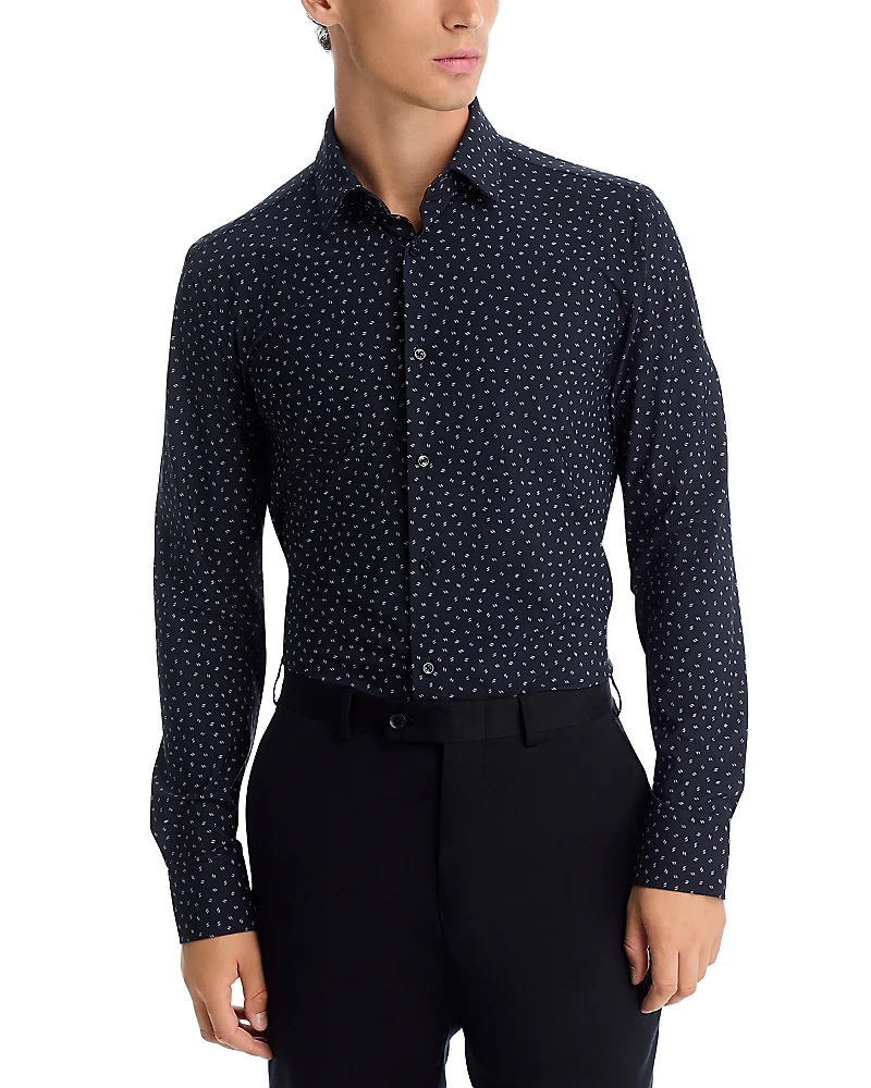 Boss Hank Slim Fit Button-Front Performance Shirt