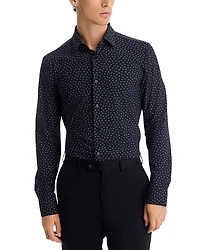 Boss Hank Slim Fit Button-Front Performance Shirt