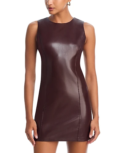 Alice and Olivia Lena Faux Leather Mini Dres
