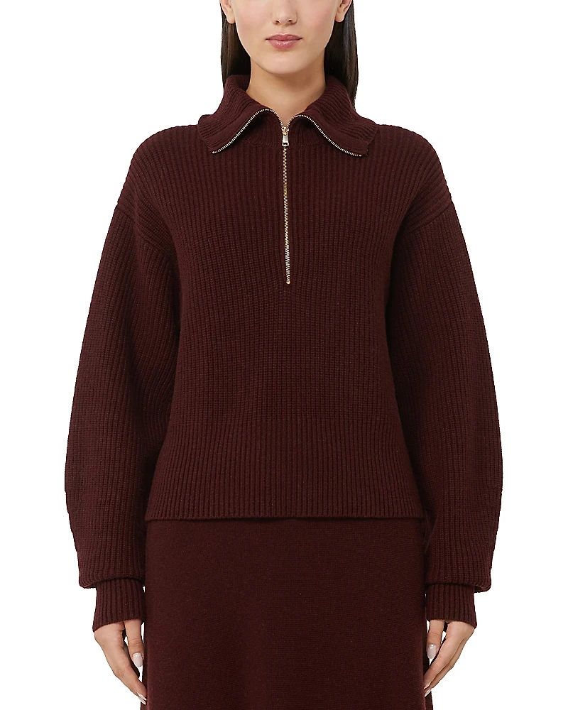 Max Mara Nadar Wool & Cashmere Half Zip Sweater