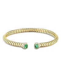 Marina B Emerald Cabochon & Diamond Pave Cuff Bracelet