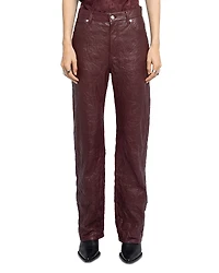 Zadig & Voltaire Evy Crinkled Leather Flared Pants