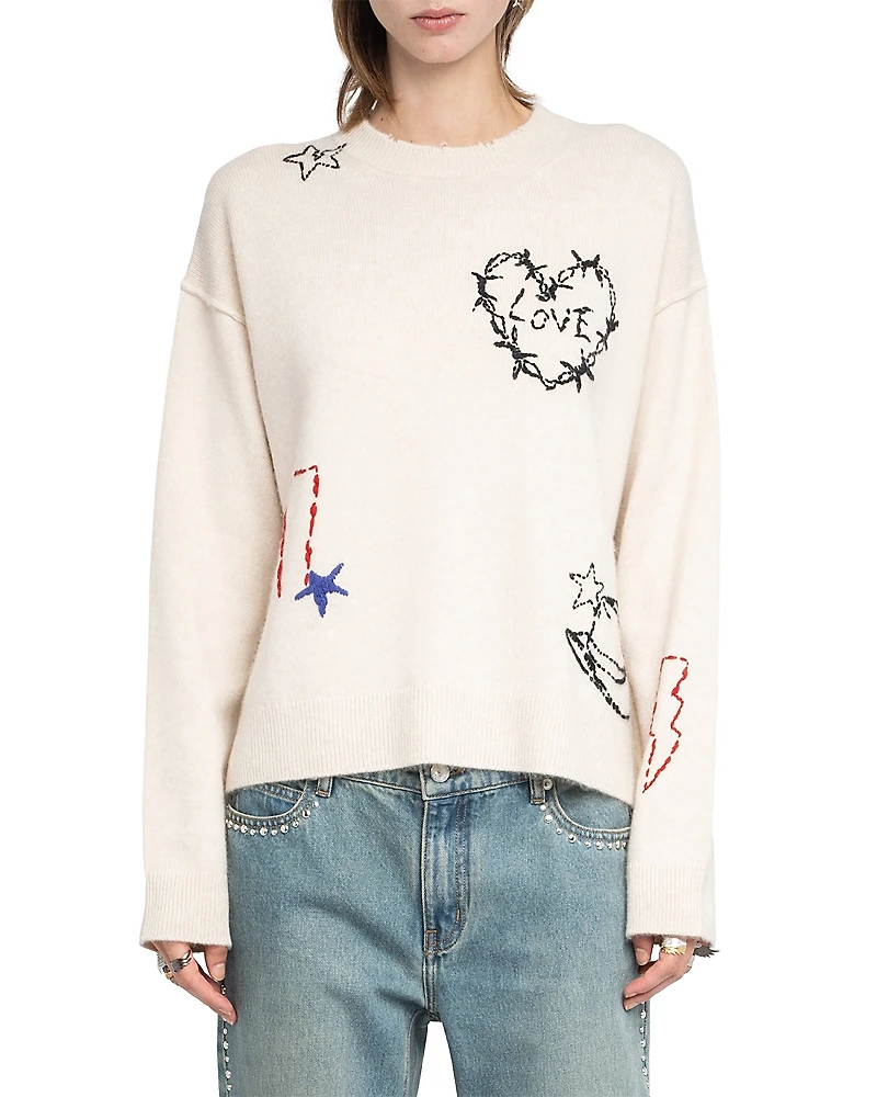Zadig & Voltaire Markuz Western Cashmere Crewneck Sweater