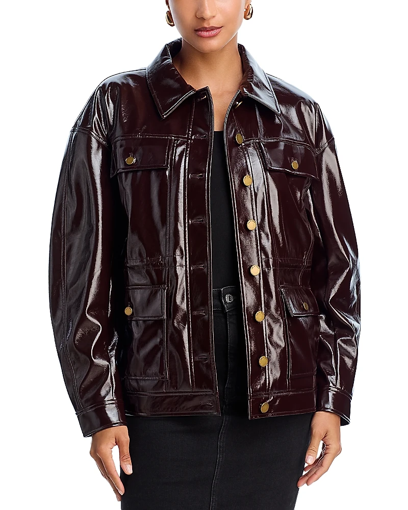 rag & bone Amy Faux Patent Leather Jacket