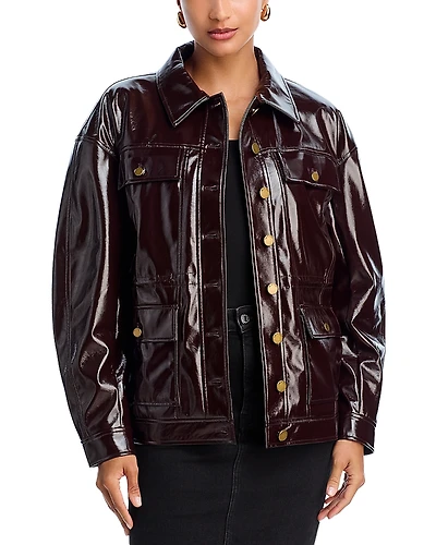 rag & bone Amy Faux Patent Leather Jacket