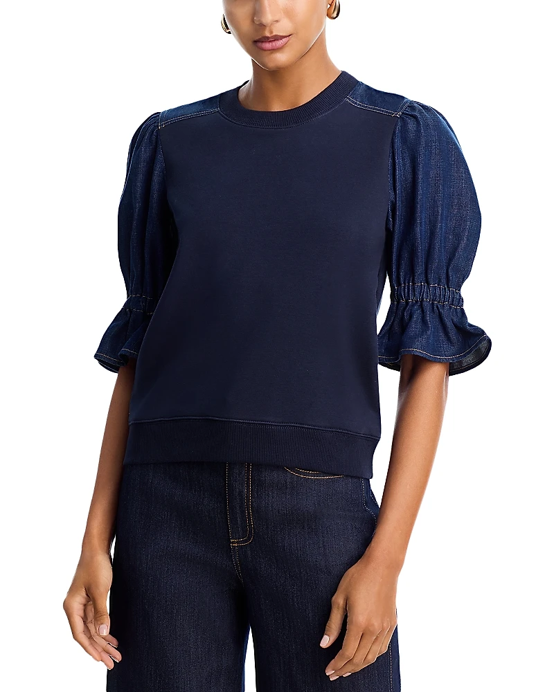 Cinq a Sept Blake Mixed Media Top