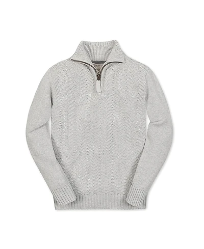 Hope & Henry Boys' Organic Long Sleeve Half Zip Cable Pullover Sweater