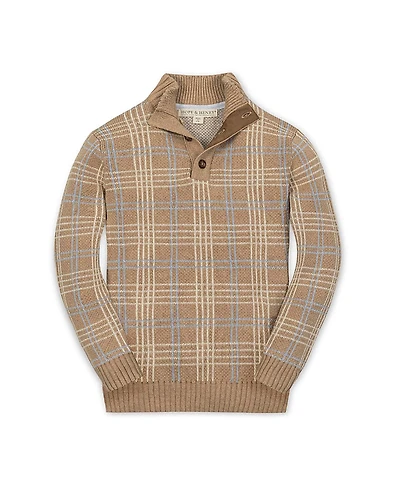 Hope & Henry Boys' Organic Mock Neck Intarsia Sweater - Little Kid, Big Kid