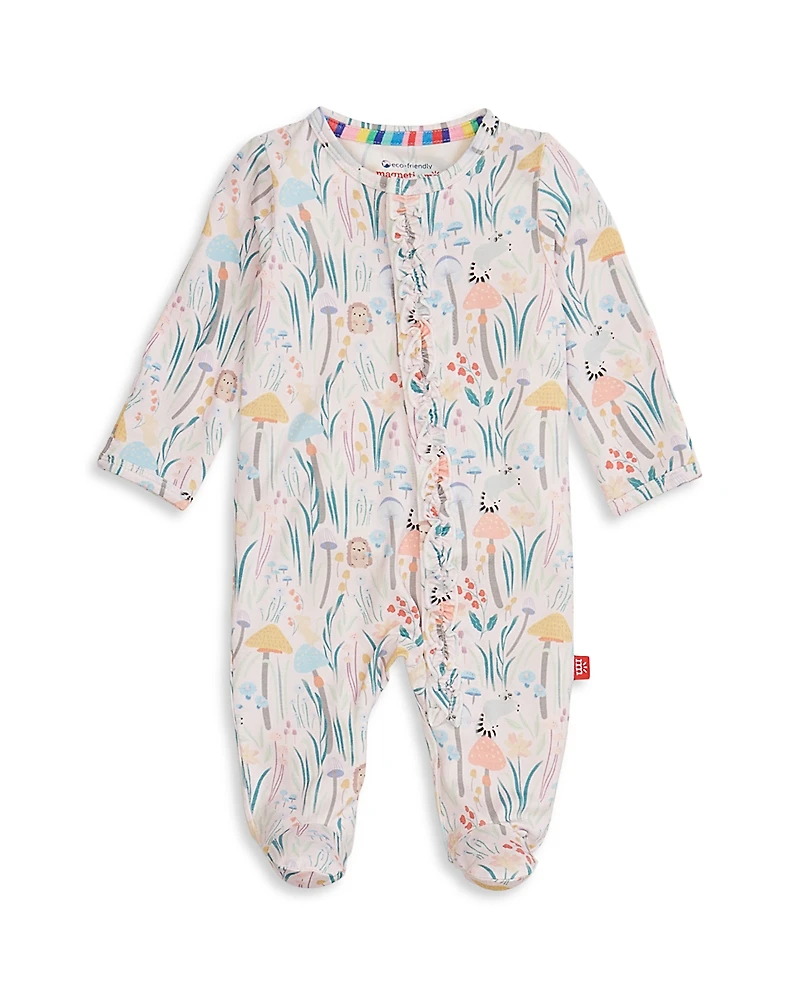 Magnetic Me Girls' Shroom and Bloom Printed Ruffled Footie - Baby