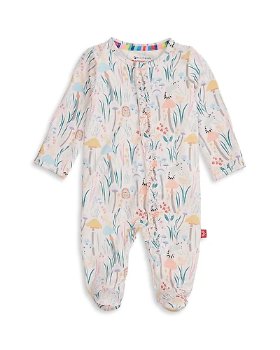 Magnetic Me Girls' Shroom and Bloom Printed Ruffled Footie - Baby