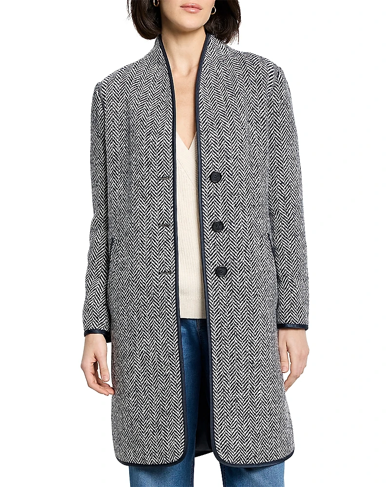 Nic+Zoe Herringbone Wool Blend Coat