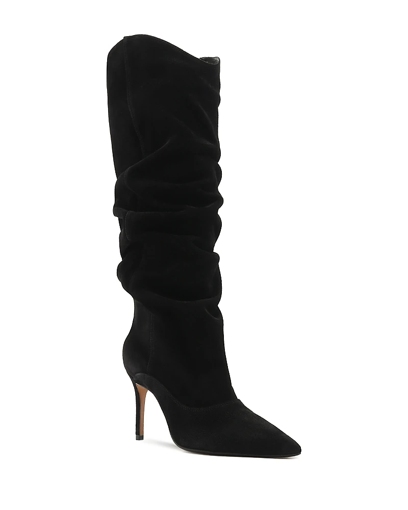 Schutz Women's Maryana Up Slouch Nubuck Leather Tall Boots