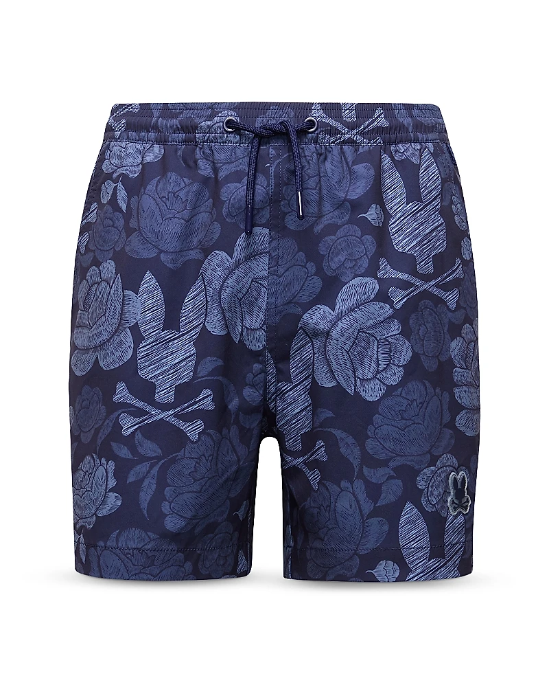 Psycho Bunny Boys' Rowen Printed Swim Trunks - Little Kid, Big Kid