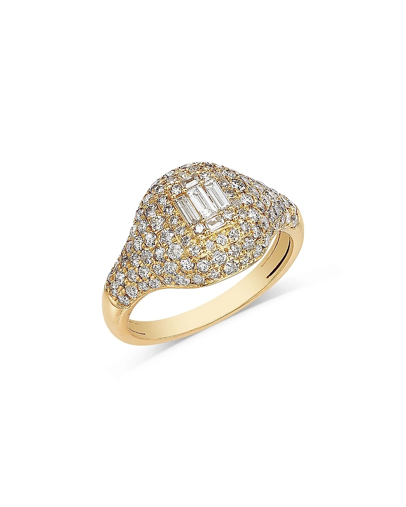 Bloomingdale's Fine Collection Diamond Round & Baguette Ring