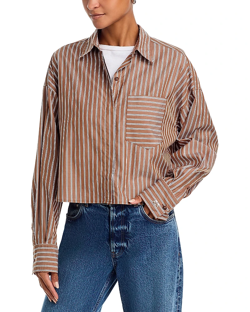 rag & bone Marin Cropped Stripe Shirt
