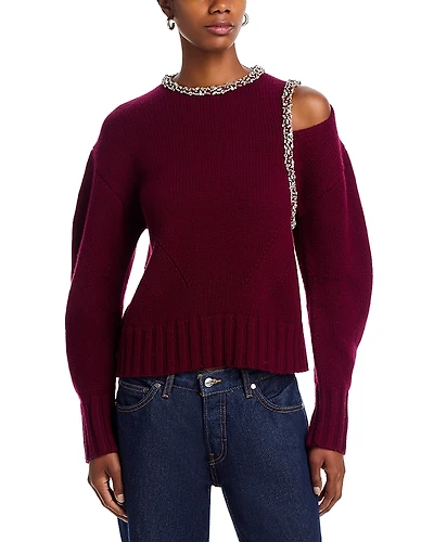 Simkhai Monroe Wool-Blend Round Neck Pullover Sweater