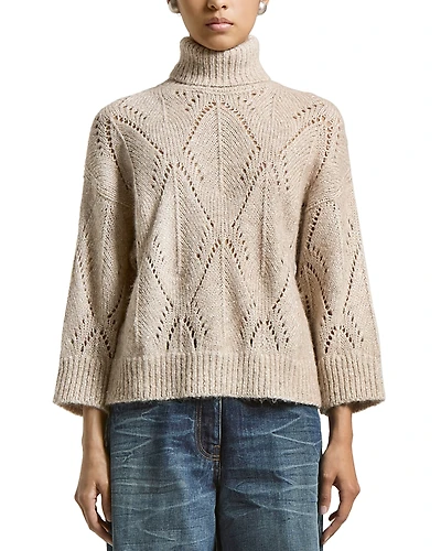Peserico Turtleneck Open Knitted Sweater