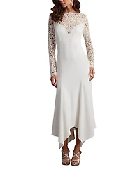 Tadashi Shoji Marzia Illusion Midi Dress